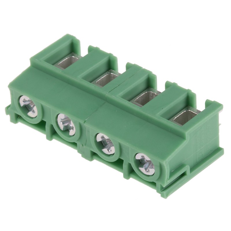 5 pcs - Phoenix Contact PT 2.5/ 4-7.5-H Series PCB Terminal Block, 4-Contact, 7.5mm Pitch, Through Hole Mount, Screw Terminatio