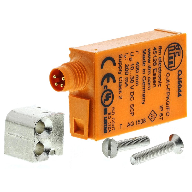 1 pcs - ifm electronic Diffuse Photoelectric Sensor, Block Sensor, 15 mm - 400 mm Detection Range