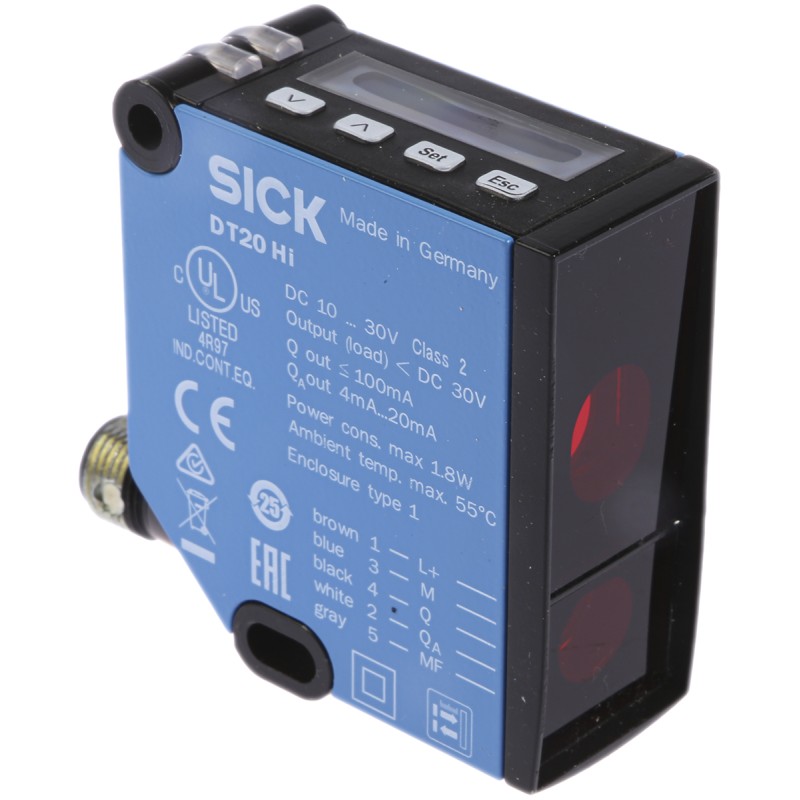 1 pcs - Sick Background Suppression Distance Sensor, Block Sensor, 100 mm - 600 mm Detection Range