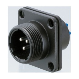 1 pcs - Nanahoshi Kagaku Circular Connector, 3 Contacts, Panel Mount, Socket, Male, NJW Series
