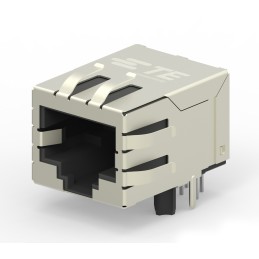 1 pcs - TE Connectivity 2031994 Series Female RJ45 Connector, PCB Mount, Cat6, Nickel Plated Brass Shield