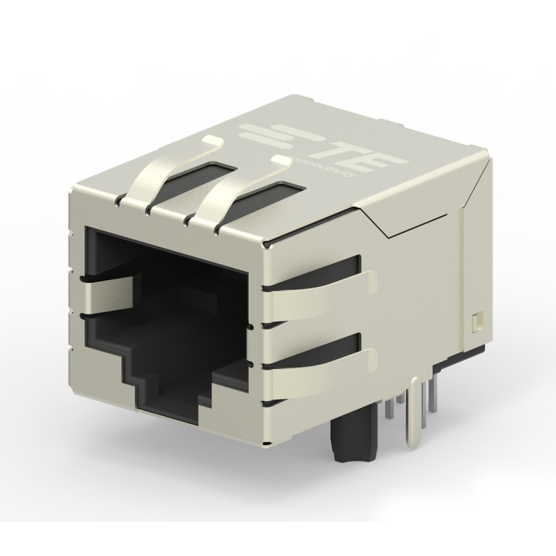 1 pcs - TE Connectivity 2031994 Series Female RJ45 Connector, PCB Mount, Cat6, Nickel Plated Brass Shield