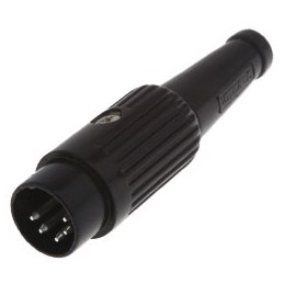 1 pcs - Deltron 8 Pole Din Plug, DIN 41524, DIN 45322, DIN 45326, DIN 45327, DIN 45329, 2A, 34 V ac/dc, Locking Ring, Male,