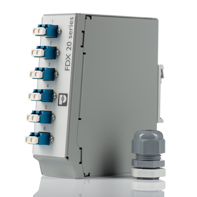 1 pcs - Phoenix Contact 6 Port LC Single Mode Duplex Fibre Optic Patch Panel With 2 Ports Populated