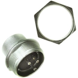 1 pcs - Amphenol, C 091 A 3 Pole M16 Din Plug, 5A, 300 V ac, Male, Panel Mount