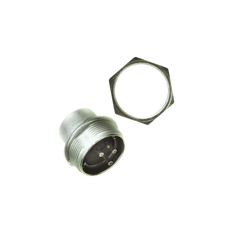 1 pcs - Amphenol, C 091 A 3 Pole M16 Din Plug, 5A, 300 V ac, Male, Panel Mount