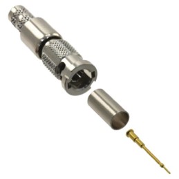 1 pcs - Amphenol RF HD-BNC Series, Plug Cable Mount HD-BNC Connector, 75Ω, Crimp Termination, Straight Body