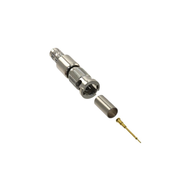 1 pcs - Amphenol RF HD-BNC Series, Plug Cable Mount HD-BNC Connector, 75Ω, Crimp Termination, Straight Body