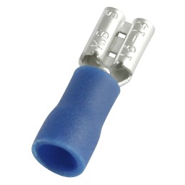 500 pcs - RS PRO Blue Insulated Female Spade Connector, Receptacle, 0.5 x 4.75mm Tab Size, 1.5mm² to 2.5mm²