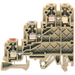 1 pcs - RS PRO Brown DIN Rail Terminal Block, 0.2 - 2.5mm², Triple-Level