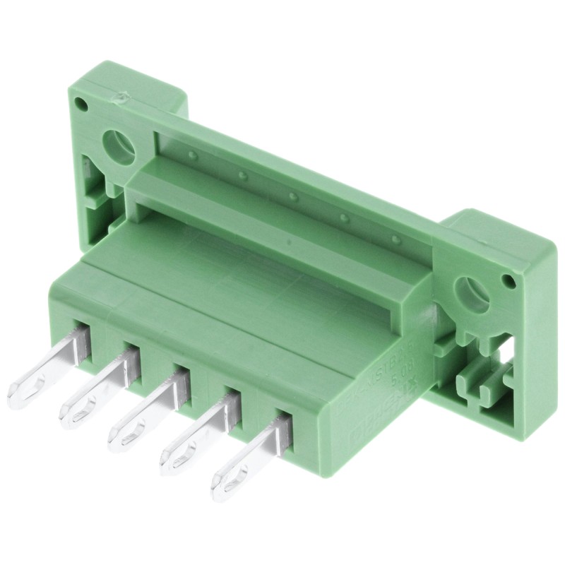 5 pcs - Phoenix Contact 5.08mm Pitch 5 Way Pluggable Terminal Block, Feed Through Header, Panel Mount, Solder/Slip on
