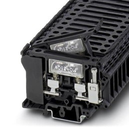 1 pcs - Phoenix Contact UK6.3-HESILA 250 Series Black Fused DIN Rail Terminal, Single-Level, Screw Termination, Fused