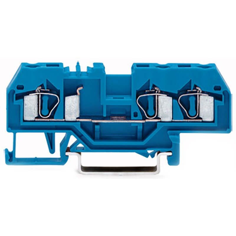 5 pcs - Wago 281 Series Blue Feed Through Terminal Block, 4mm², Single-Level, Cage Clamp Termination, ATEX, IECEx