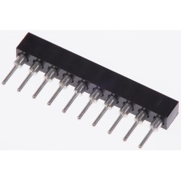 5 pcs - 10 Way Preci-Dip Straight Through Hole 2mm SIL Socket, Solder, 3A 100 V ac, 150 V dc