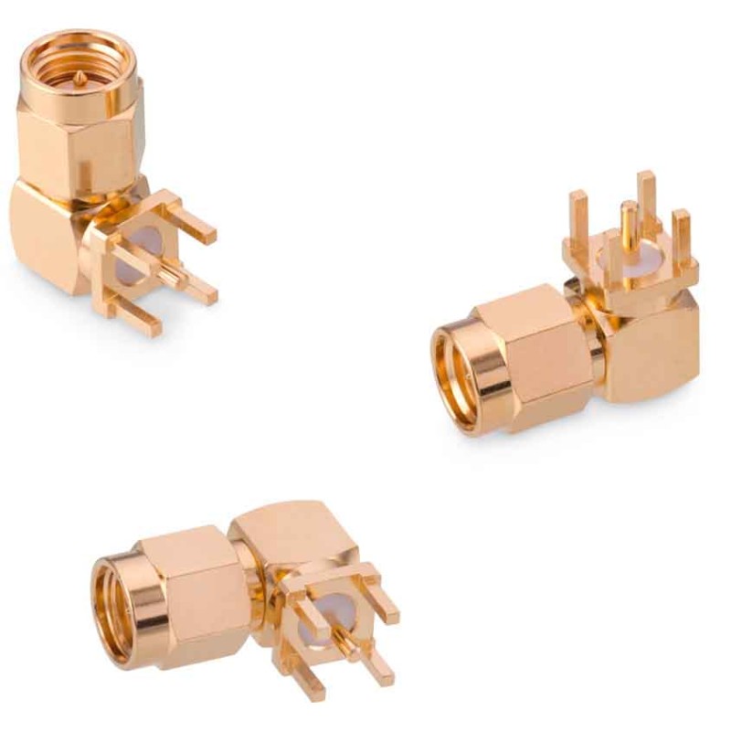 1 pcs - Wurth Elektronik WR-SMA Series, Plug PCB Mount SMA Connector, Solder Termination, Right Angle Body