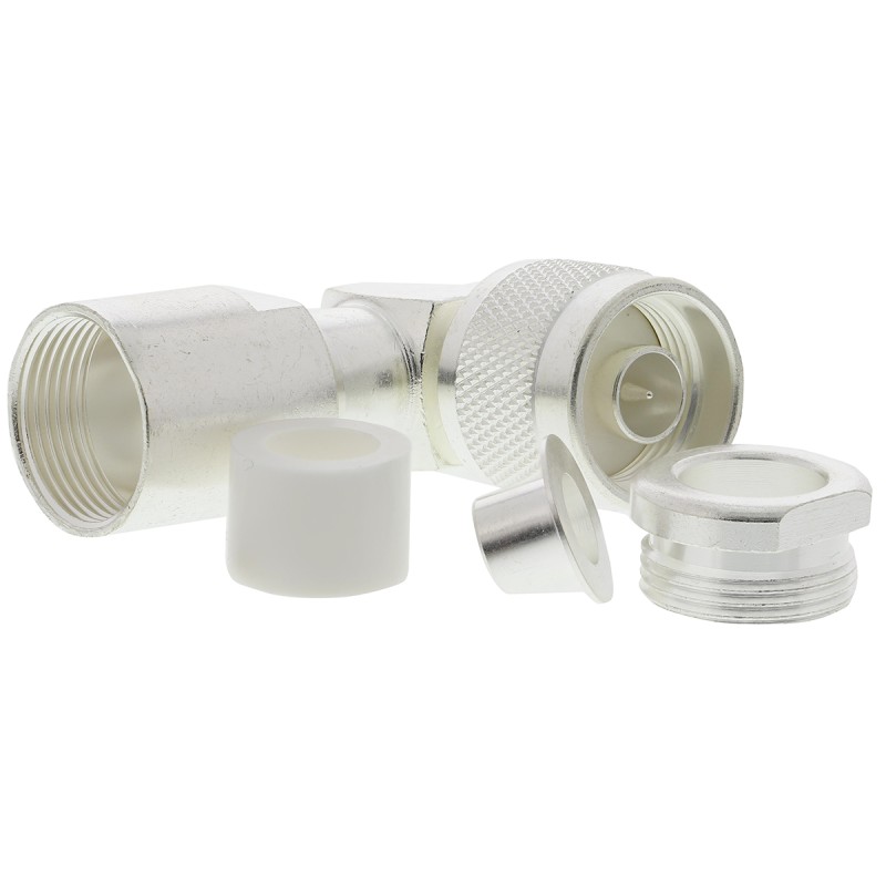 1 pcs - TE Connectivity, Plug Cable Mount N Connector, 50Ω, Solder Termination, Right Angle Body