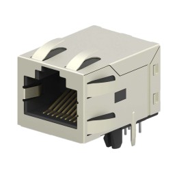 1 pcs - TE Connectivity 2031994 Series Female RJ45 Connector, PCB Mount, Cat6, Nickel Plated Brass Shield