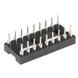 5 pcs - Winslow 2.54mm Pitch Vertical 18 Way, Through Hole Turned Pin Open Frame IC Dip Socket, 5A