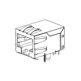 5 pcs - Molex 43202 Series Female RJ45 Connector, Through Hole, Cat3, Cat4