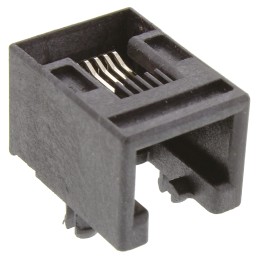 1 pcs - Molex 95501 Series Female RJ12 Connector, Through Hole, UTP Shield