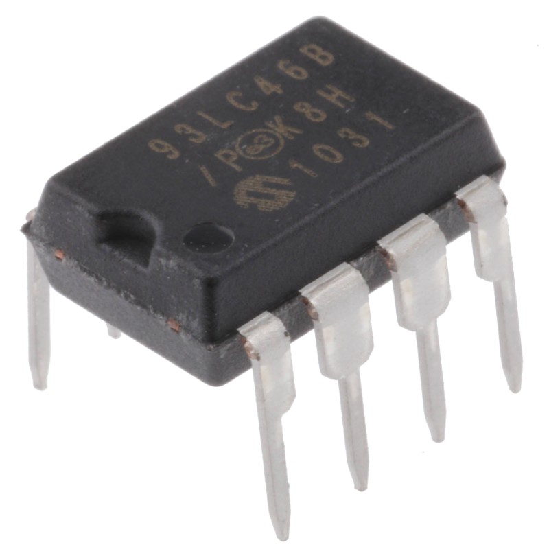 10 pcs - 93LC46B/P Microchip 93LC46B/P, 1kbit Serial EEPROM Memory, 200ns 8-Pin PDIP Serial-Microwire