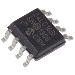 10 pcs - 24LC16B-I/SN Microchip 24LC16B-I/SN, 16kbit Serial EEPROM Memory, 900ns 8-Pin SOIC Serial-I2C