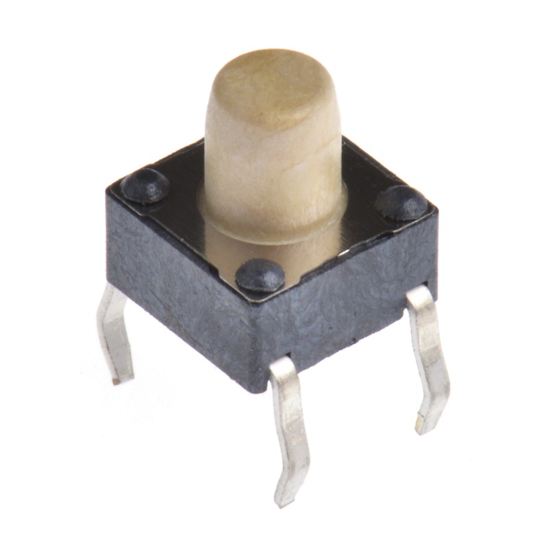 10 pcs - 430156070726 White Tactile Switch, SPST 50 mA @ 12 V dc 3.6mm Through Hole
