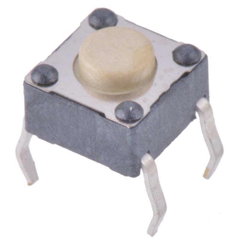 10 pcs - 430156043726 White Tactile Switch, SPST 50 mA @ 12 V dc 0.9mm Through Hole