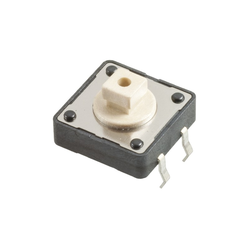 10 pcs - 430466073726 White Button Tactile Switch, SPST 50 mA @ 12 V dc 3.8mm Through Hole