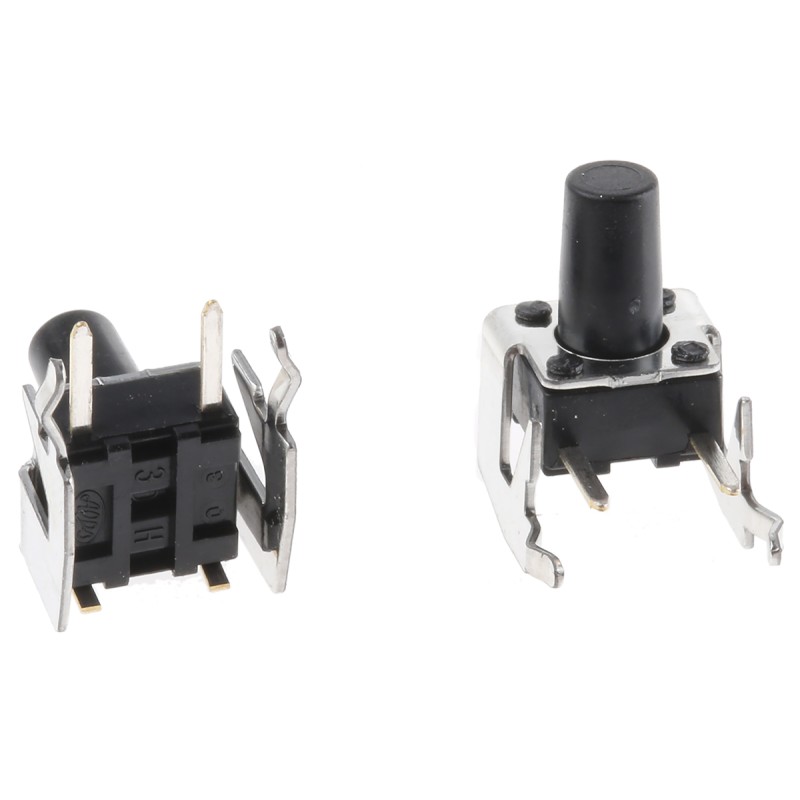 50 pcs - STTSKHHLQ Black Keyboard Switch, SPST 50 mA @ 12 V dc 5.8mm Snap-In