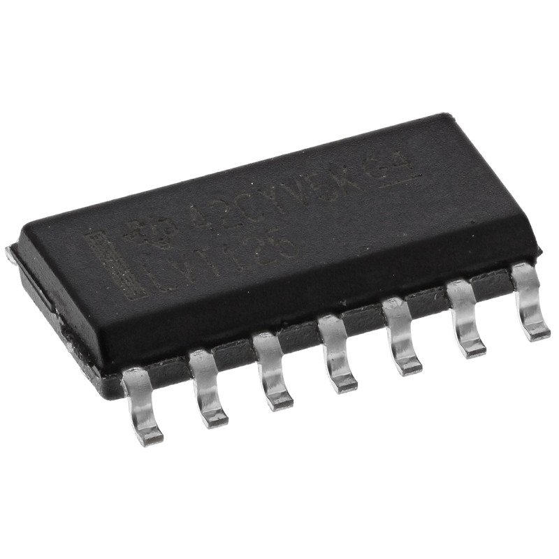10 pcs - SN74LVT125D Texas Instruments SN74LVT125D, Quad-Channel Non-Inverting 3-State Buffer, 14-Pin SOIC