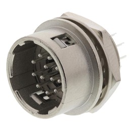 1 pcs - Hirose Circular Connector, 12 Contacts, Panel Mount, Miniature Connector, Plug, Male, HR10 Series