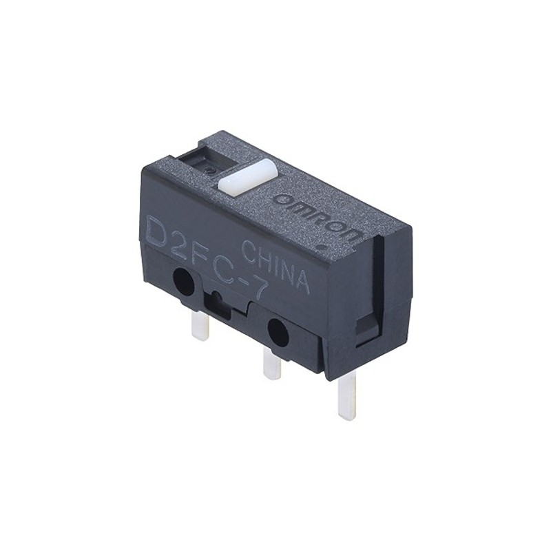 10 pcs - D2FC-F-7N(60M)(STD) Omron Button Subminiature Micro Switch, Through Hole Terminal, 1mA, SPST, IP40
