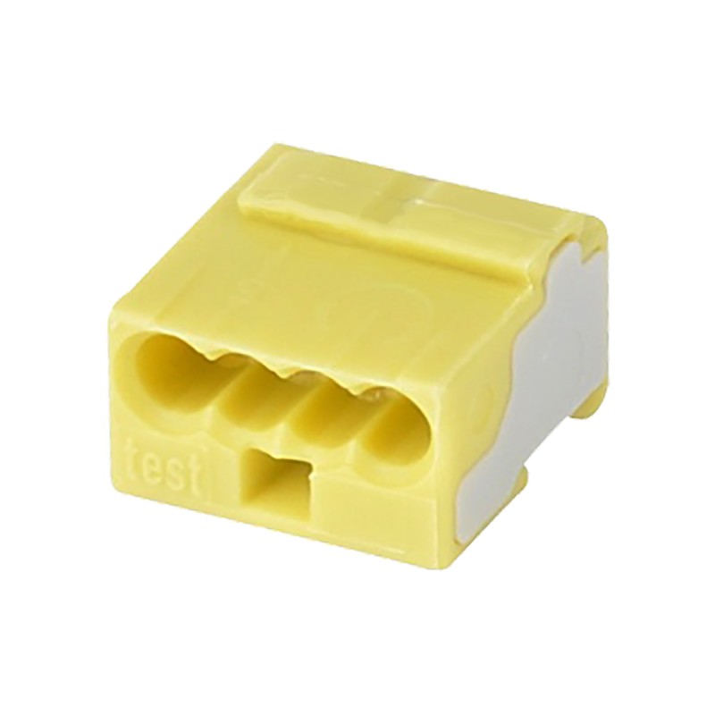 50 pcs - 243-504 Wago 243 MICRO PUSH WIRE Series Junction Box Connector, 4-Way, 6A, 22 - 20 AWG Wire, Push In Termination