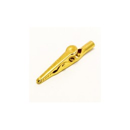10 pcs - BU-60G Mueller Electric Crocodile Clip 4 mm Connection, Gold Plated Steel Contact, 10A
