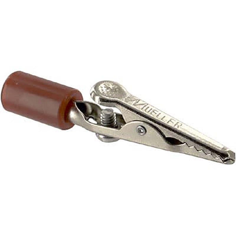 10 pcs - BU-60-HS-2 Mueller Electric Crocodile Clip 4 mm Connection, Steel Contact, 10A, Red