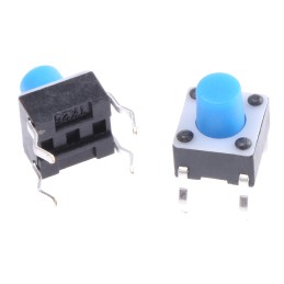 50 pcs - 1-1825910-0 Blue Button Tactile Switch, SPST 50 mA @ 24 V dc 3.4mm
