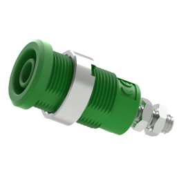 10 pcs - 3265-I-V Electro PJP Green Female Banana Socket, Plug In Termination, 25A, 600 - 1000V