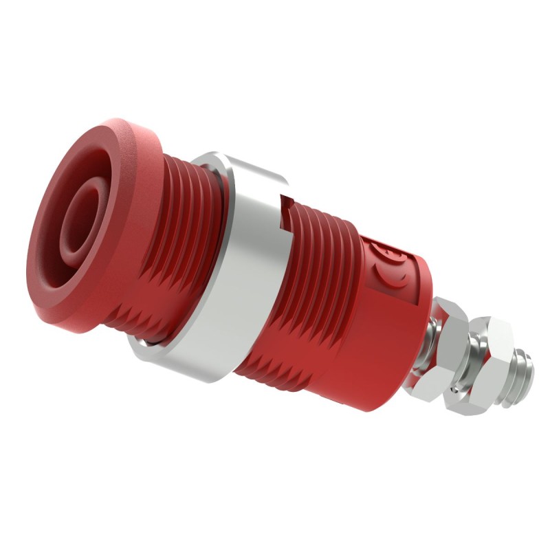 10 pcs - 3265-I-R Electro PJP Red Female Banana Socket, Plug In Termination, 25A, 600 - 1000V
