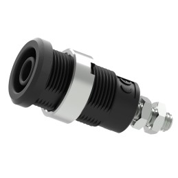 10 pcs - 3265-I-N Electro PJP Black Female Banana Socket, Plug In Termination, 25A, 600 - 1000V