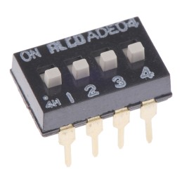 10 pcs - ADE0404 TE Connectivity 4 Way Through Hole DIP Switch 4PST