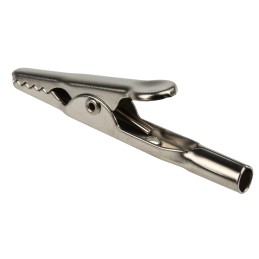 10 pcs - AK 305 Ni Schutzinger Crocodile Clip 4 mm Connection, Nickel-Plated Steel Contact, 16A