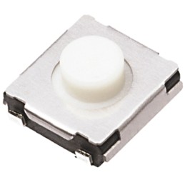 100 pcs - EVQQ2F01W White Push Plate Tactile Switch, SPST 20 mA 2mm