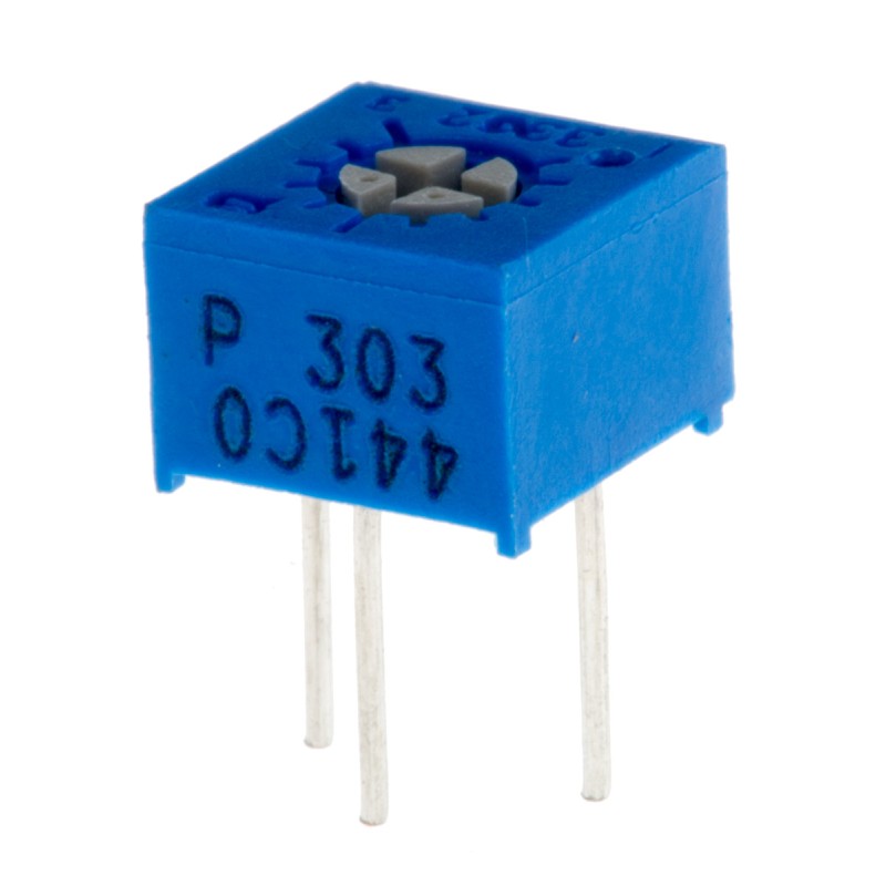 10 pcs - 3362P-1-303LF 30kΩ, Through Hole Trimmer Potentiometer 0.5W Top Adjust Bourns, 3362