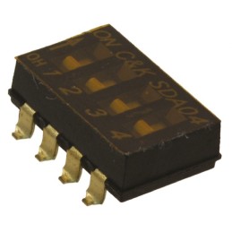 10 pcs - SDA04H0SB C & K 4 Way Surface Mount DIP Switch SPST, Flush Actuator