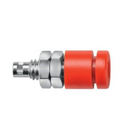 10 pcs - RS IBU 2011 Ni / BL Schutzinger Blue Female Banana Socket, Solder Termination, 10A, 30 V ac/dc, 60 V ac/dc, Nickel Plat