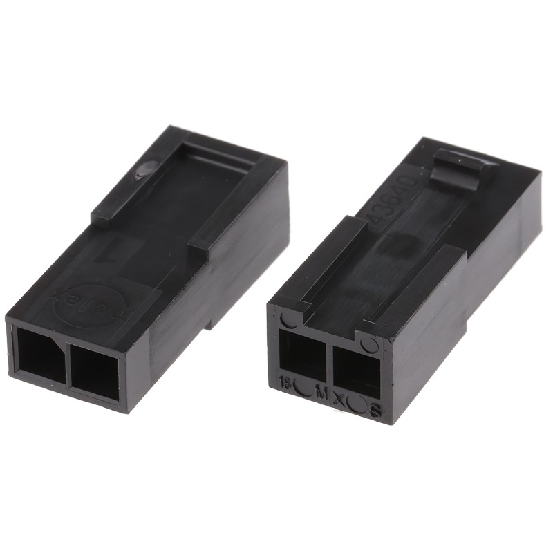 50 pcs - 43640-0201 Molex, Micro-Fit 3.0 Male Connector Housing, 3mm Pitch, 2 Way, 1 Row