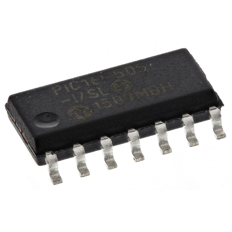 10 pcs - PIC16F505-I/SL Microchip PIC16F505-I/SL, 8bit PIC Microcontroller, PIC16F, 20MHz, 1K Flash, 14-Pin SOIC