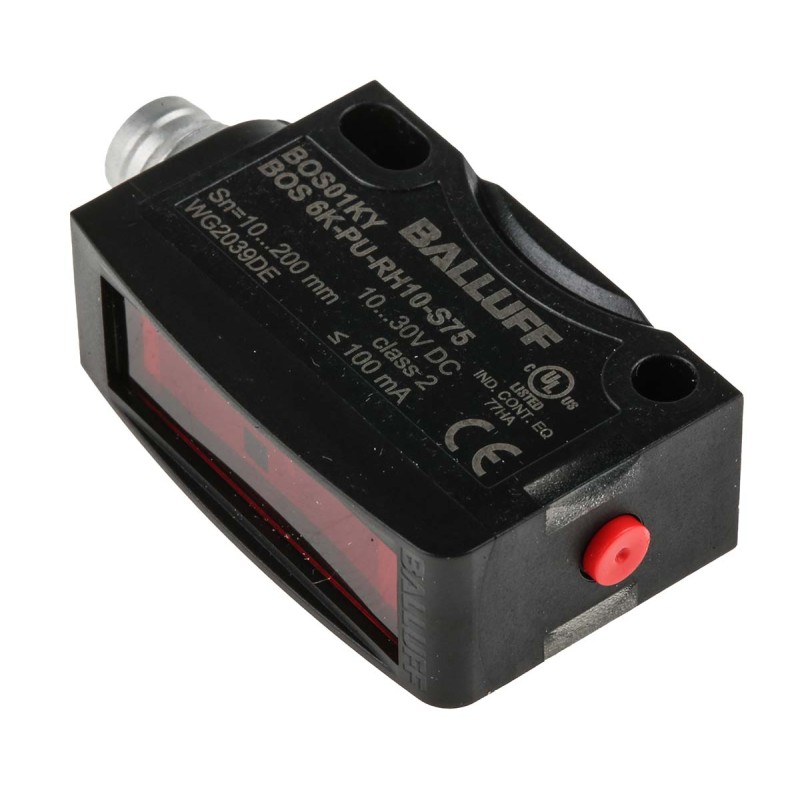 1 pcs - BALLUFF Diffuse Photoelectric Sensor, Block Sensor, 1 mm - 200 mm Detection Range