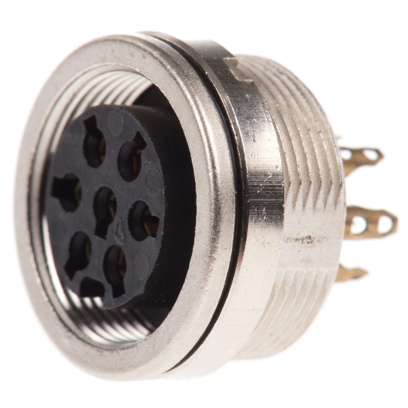 1 pcs - Lumberg 7 Pole Din Socket, DIN EN 60529, 5A, 250 V ac IP68, Female, Panel Mount
